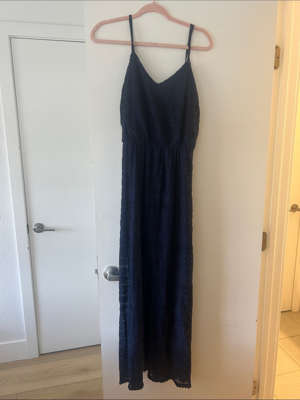 Vince Camuto Navy Lace Maxi Dress